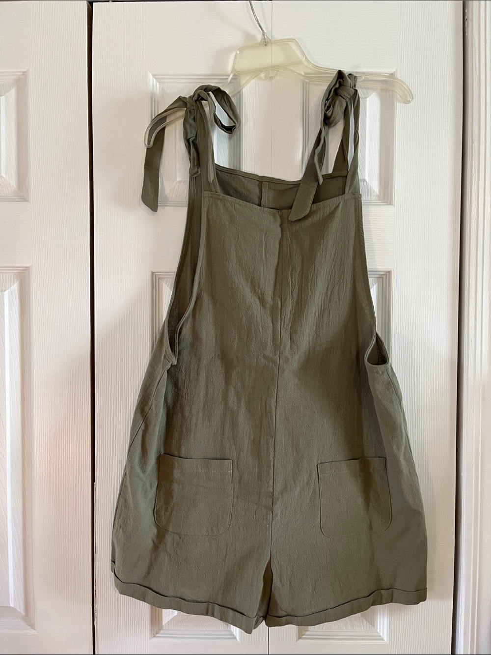 Women's Olive Tie-Shoulder Romper